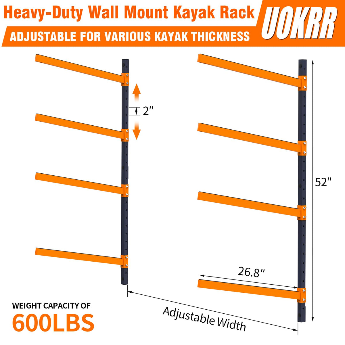 Wall Mount Adjustable Kayak Storage Rack Z316
