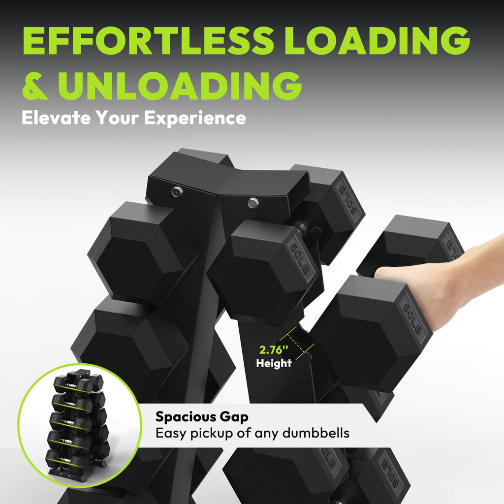 Hex Dumbbell Set with Vertical Storage Rack P710