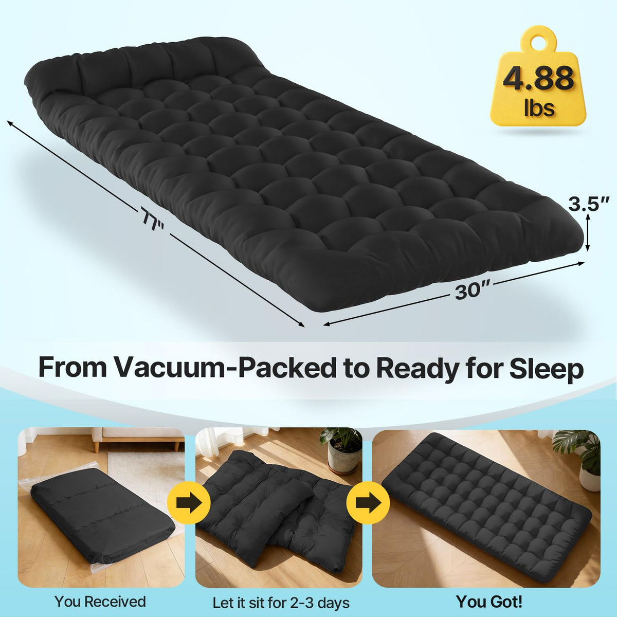 XXL Camping Cot with Mattress, Pillow & Carry Bag Z329