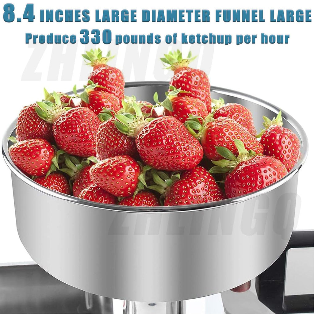 450W Electric Tomato Strainer with Funnel and Trough O840