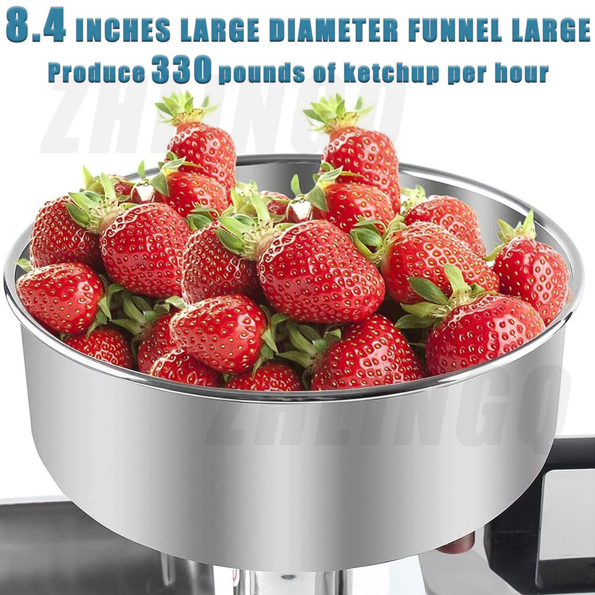 450W Electric Tomato Strainer with Funnel and Trough O840