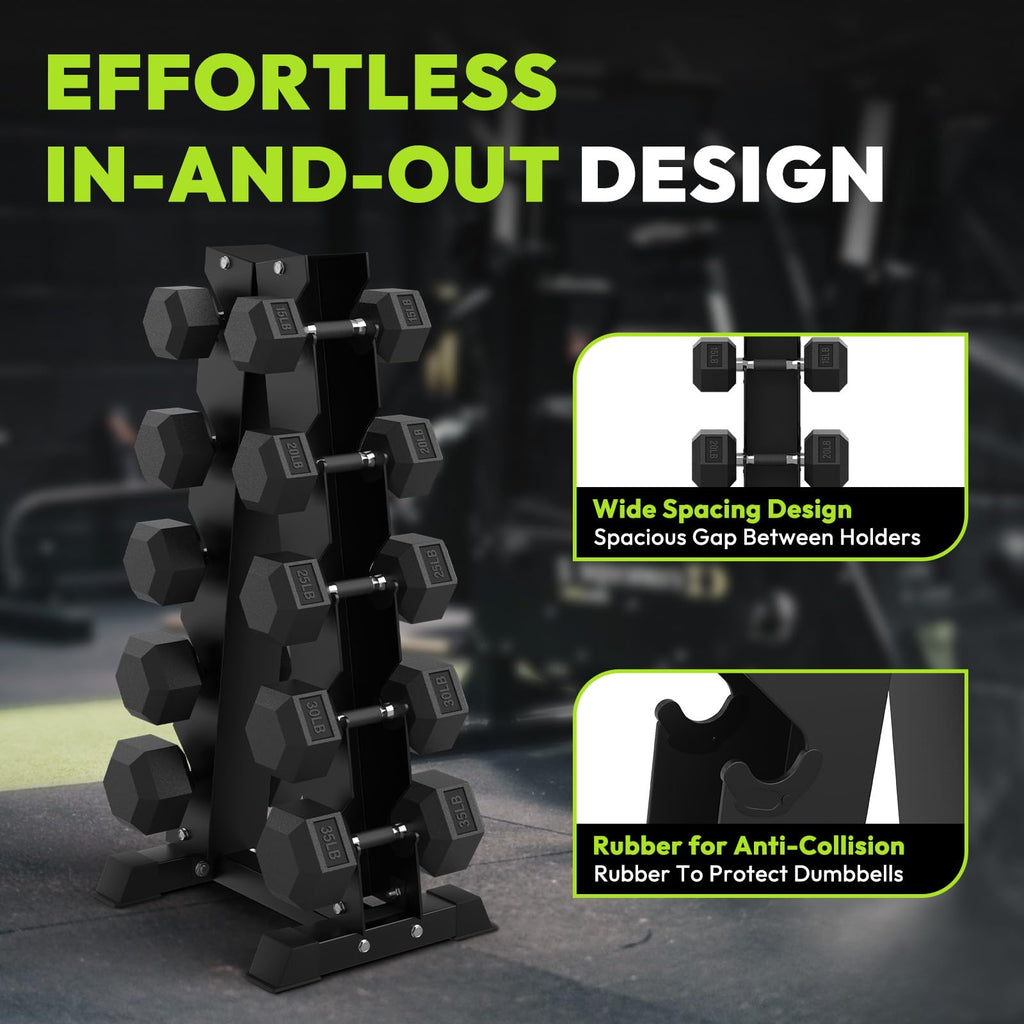 Hex Dumbbell Set with Vertical Storage Rack P710