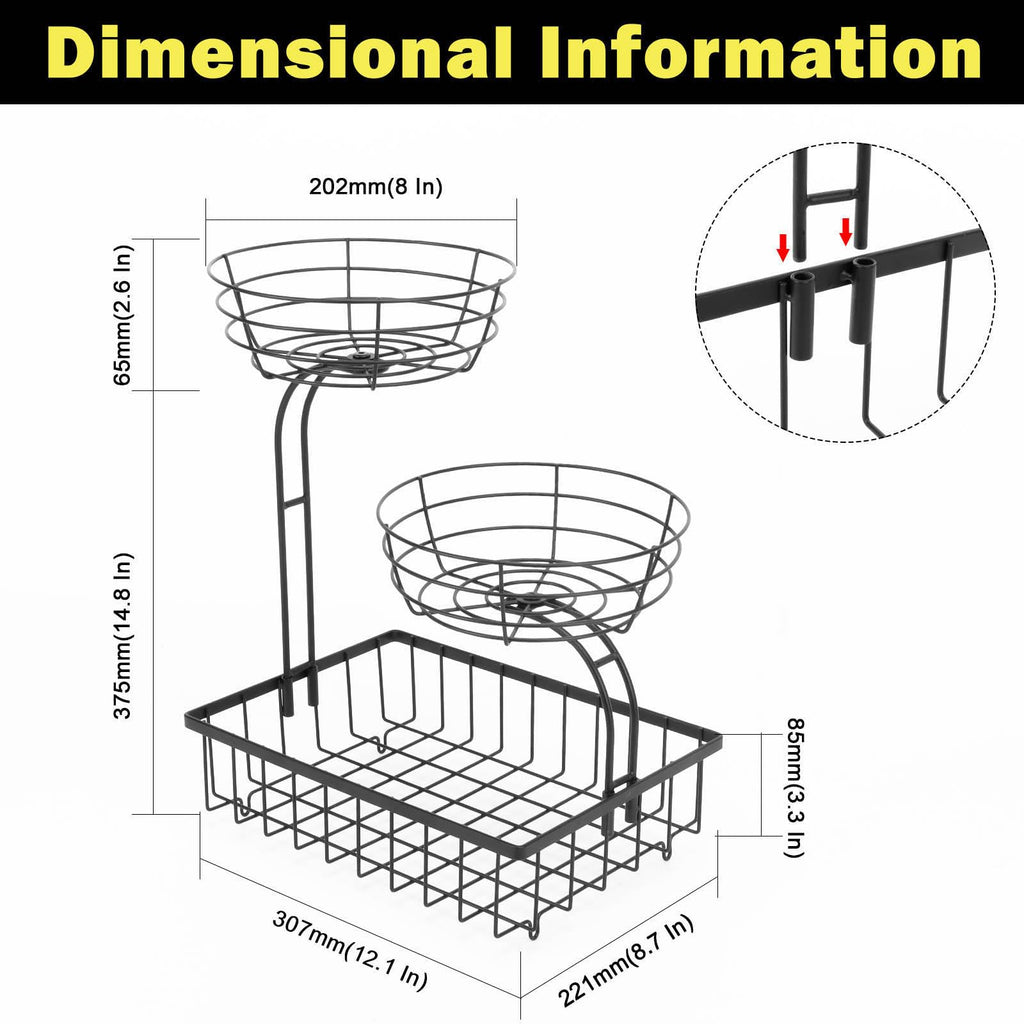 3 Tier Metal Fruit Vegetable Basket F542916