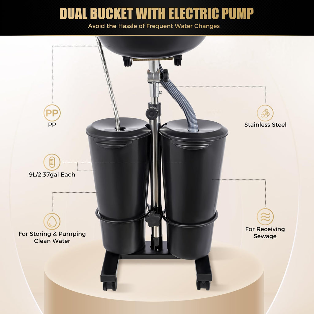 Portable Mobile Shampoo Bowl with Electric Pump O767