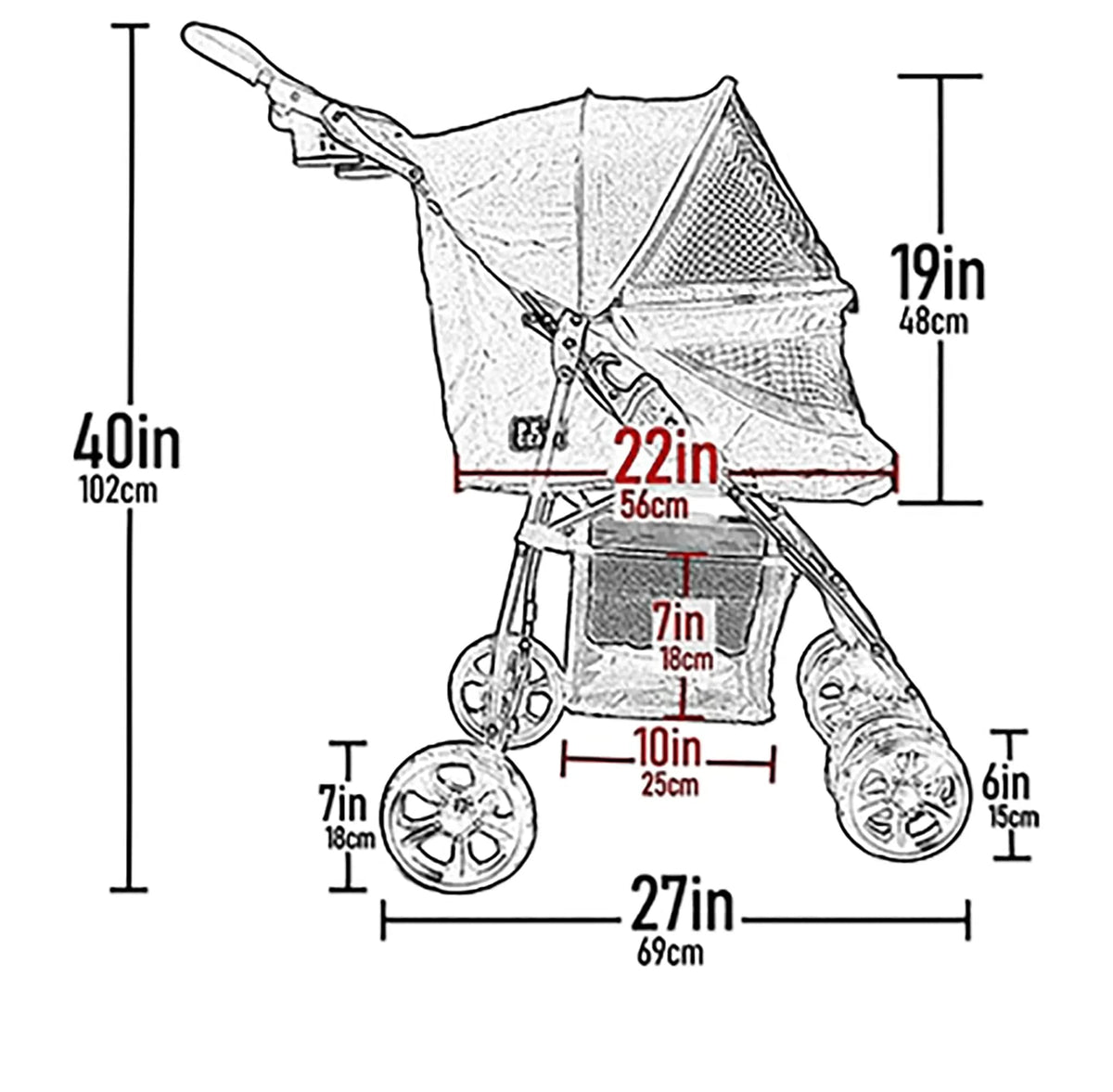Titanium Grey Pet Stroller Y657363
