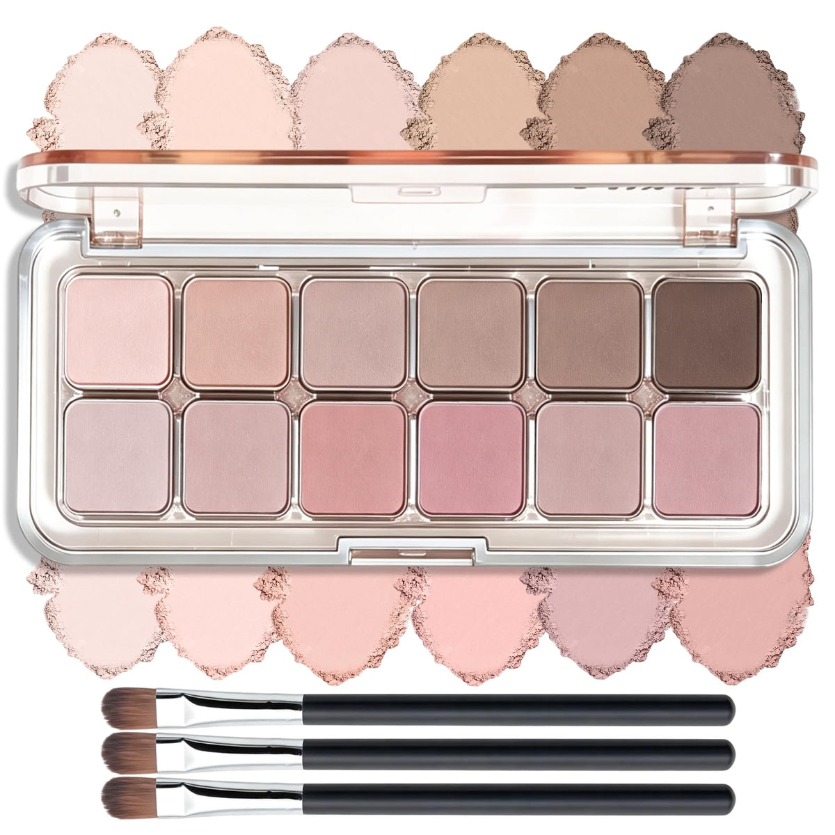 Mauve Pink Grey Brown Matte Eyeshadow Palette with Brush Q7417