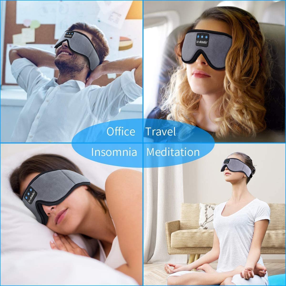Sleep Mask with Bluetooth Headphones Cotton Y664