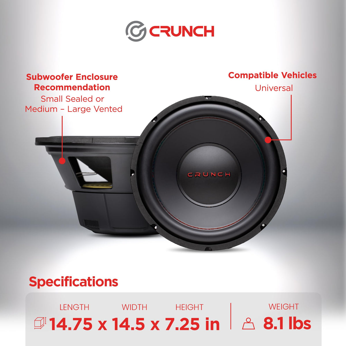 12 Inch 800 Watt 4 Ohm Dual Voice Coil Car Subwoofer Z852746