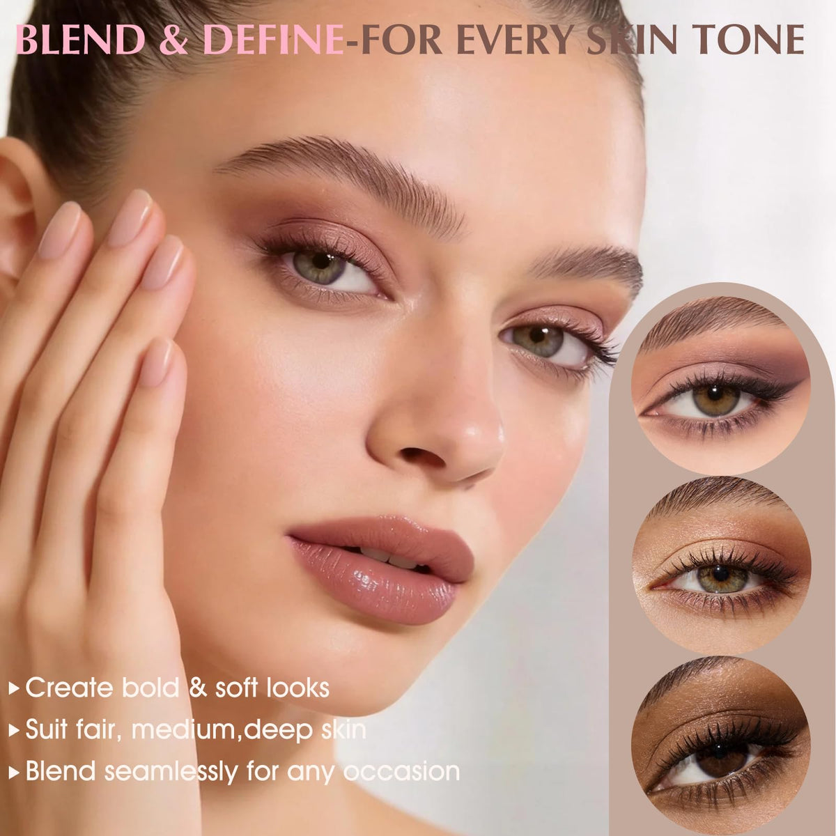 Mauve Pink Grey Brown Matte Eyeshadow Palette with Brush Q7417