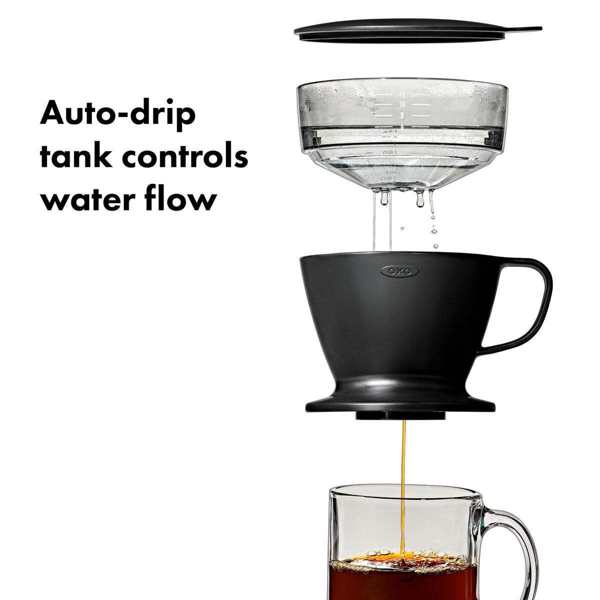 Single Serve Pour-Over Coffee Maker 12 oz Matte Black D40238