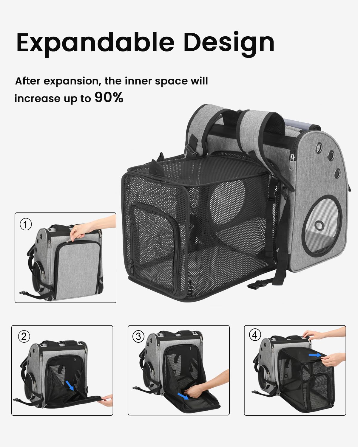 Expandable Cat Backpack Carrier O2072