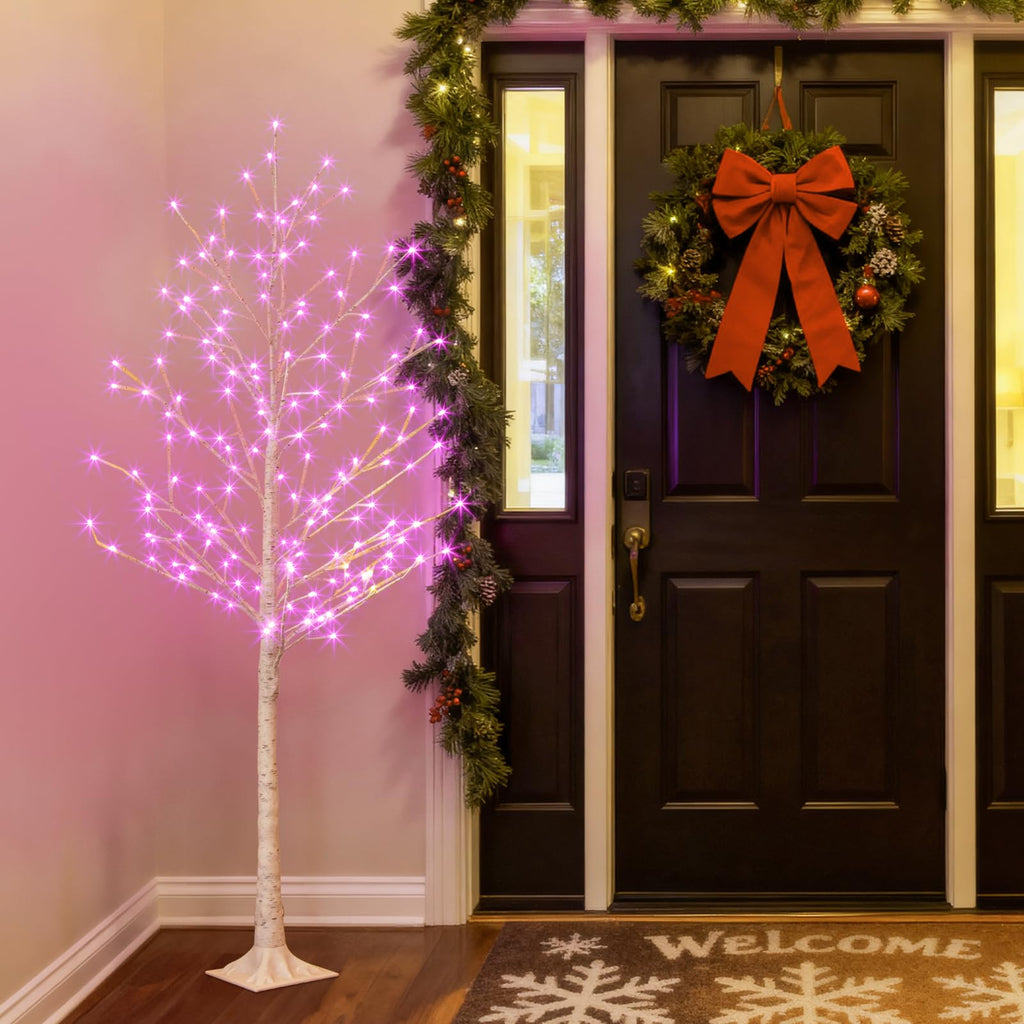 Multicolor Lighted Birch Tree 6FT S305751