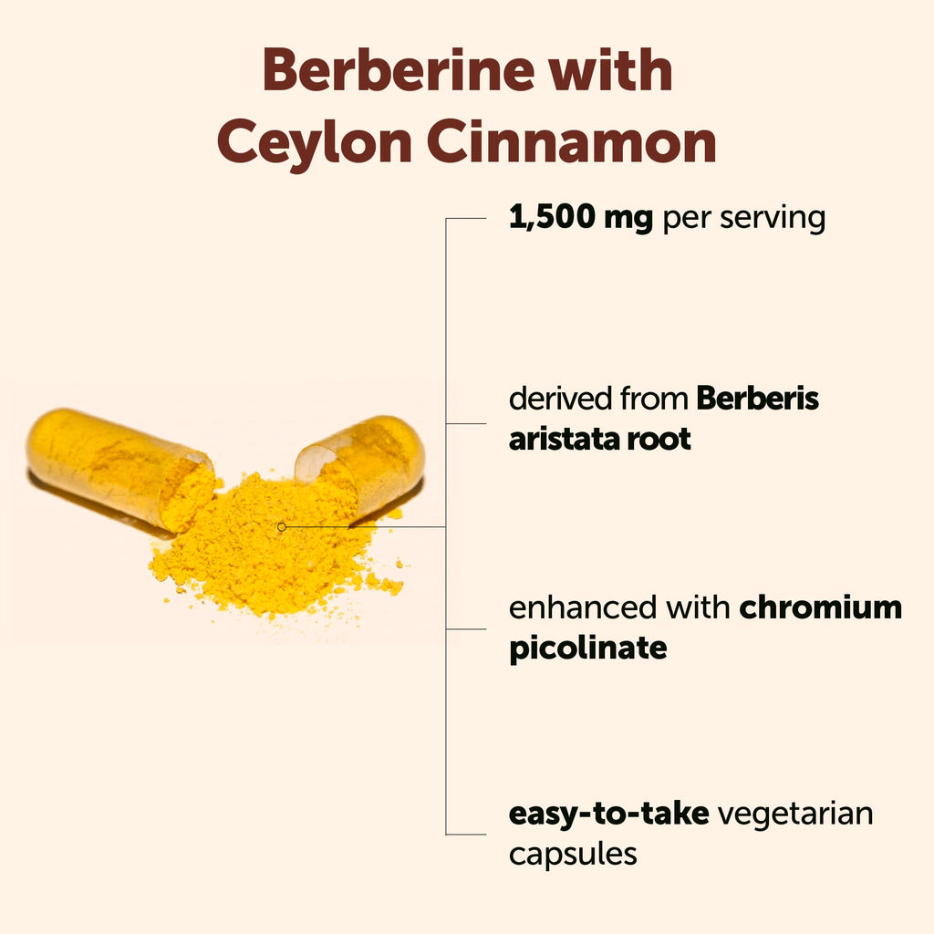 Berberine HCl with Ceylon Cinnamon 1,500 mg 240 Vegetarian Capsules X213952
