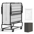 Twin Folding Bed with 5 Inch Mattress and Metal Frame A2631