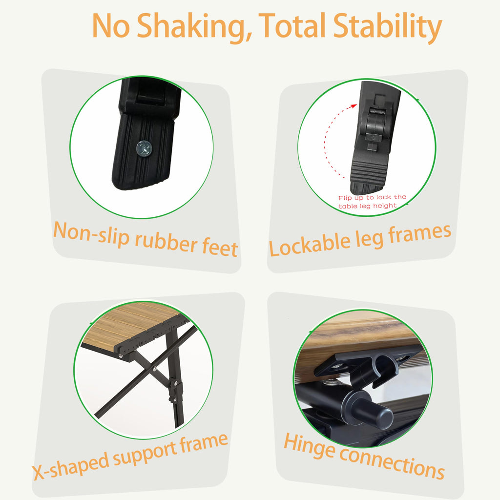 Lightweight Aluminum Alloy Folding Camping Table with Carry Bag M758224