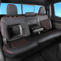 Faux Leather Seat Covers Full Set Black with Red Trim A4137