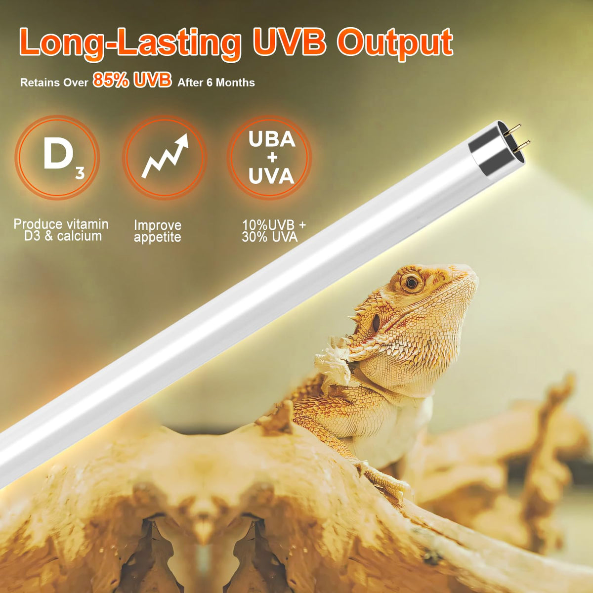 8W T5 10.0 UVB Reptile Light Fixture 12" S59446