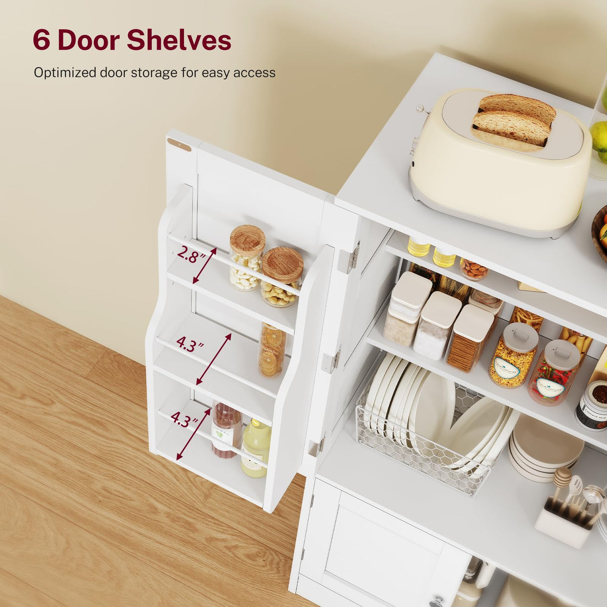 43”H Pantry Cabinet with 4 Doors H630509