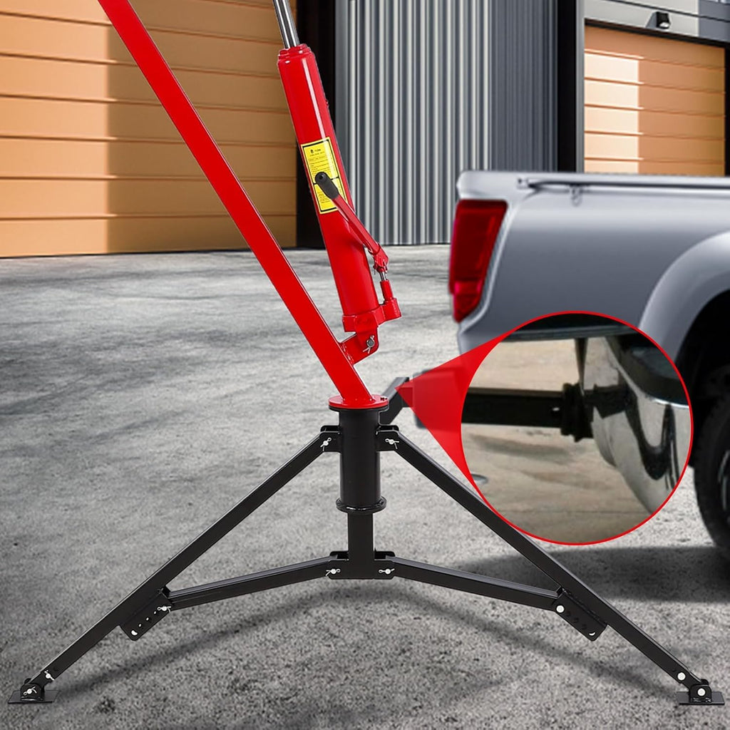 Hydraulic Pickup Truck Crane, 1000 Lbs Capacity, 360° Swivel, Red V721876