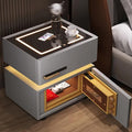 Light Gray Nightstand with Wireless Charging and Drawers B190428