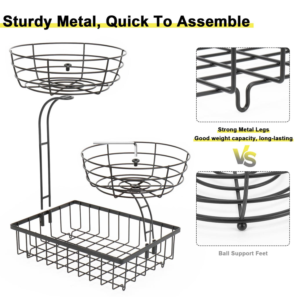 3 Tier Metal Fruit Vegetable Basket F542916