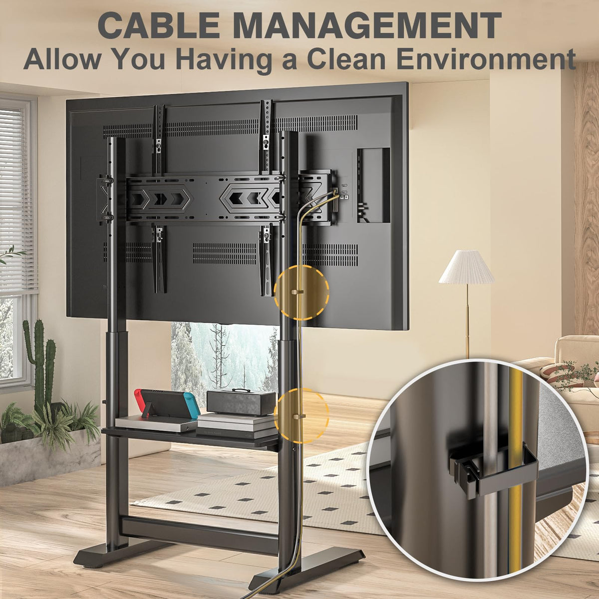 Heavy Duty Rolling TV Stand for 55-100 inch TVs T587