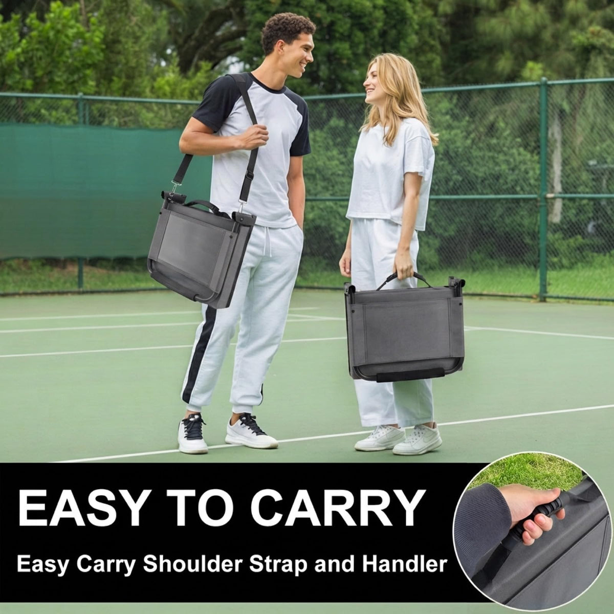 Folding Bleacher Seat with Back Support, Cushion and Shoulder Strap M9682