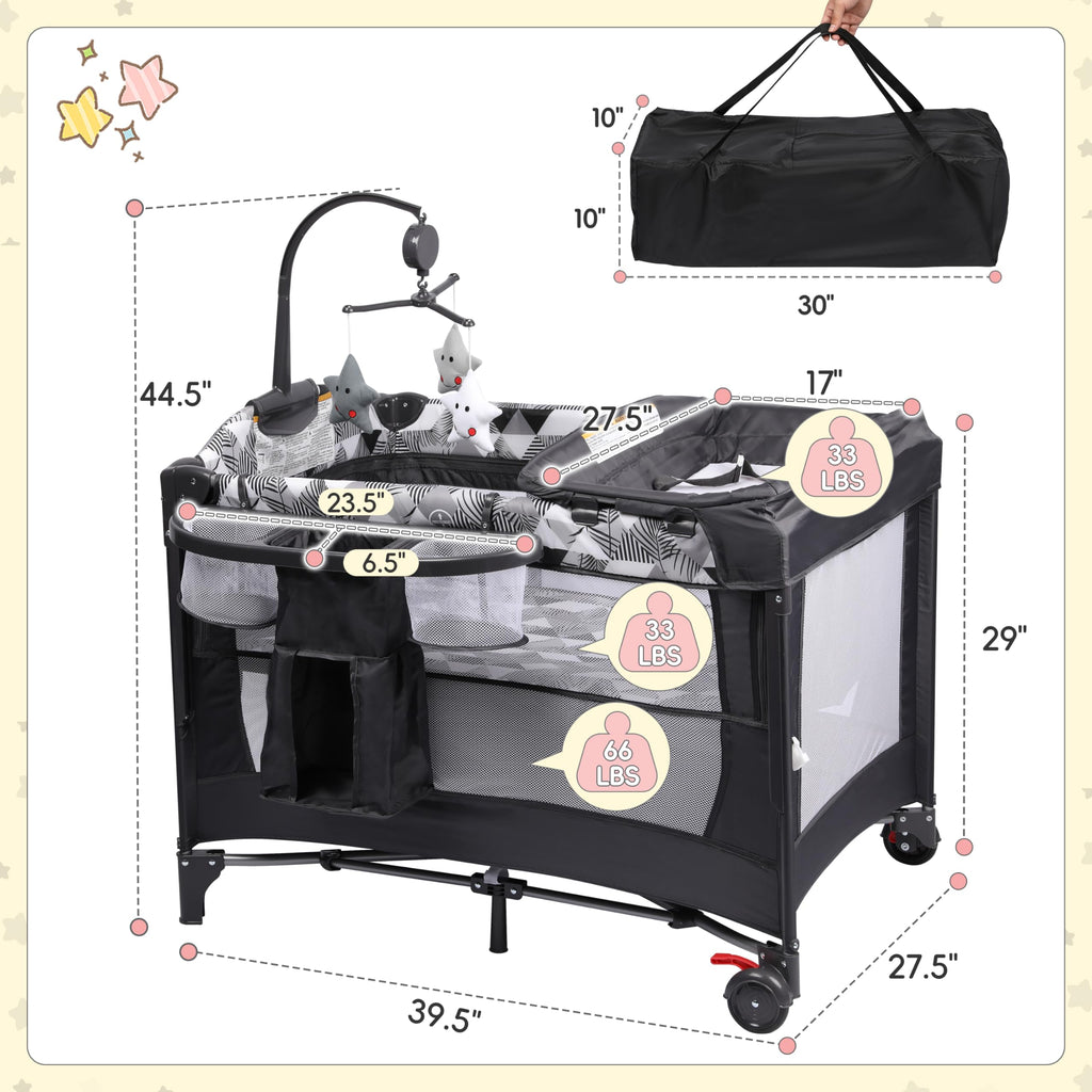 5-in-1 Baby Bassinet Bedside Sleeper with Changing Table E984891
