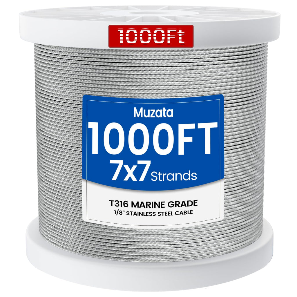 1/8" T316 Stainless Steel Cable Railing Wire Rope K84396