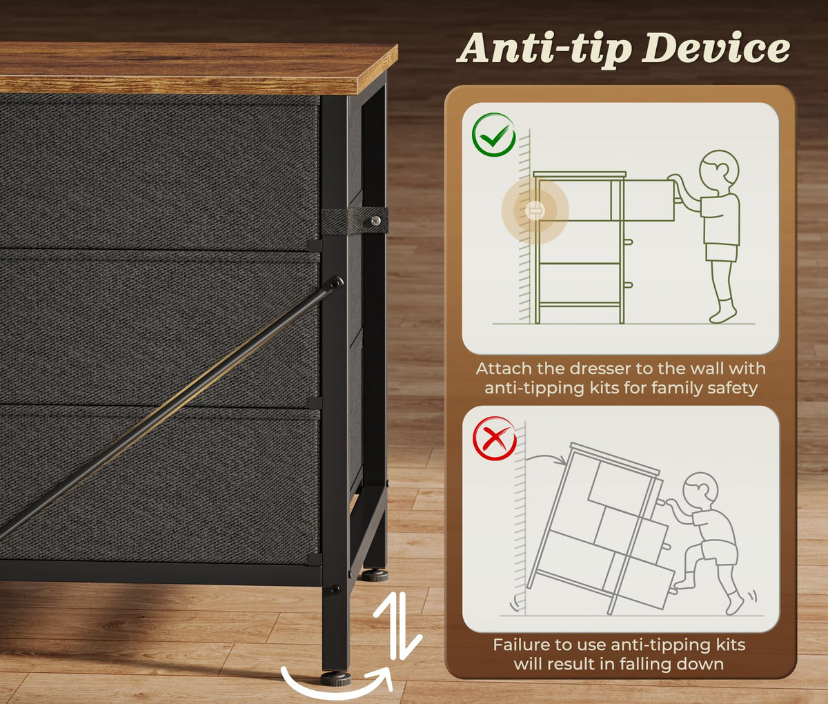 78.7 inch 15 Drawer Fabric Dresser N199
