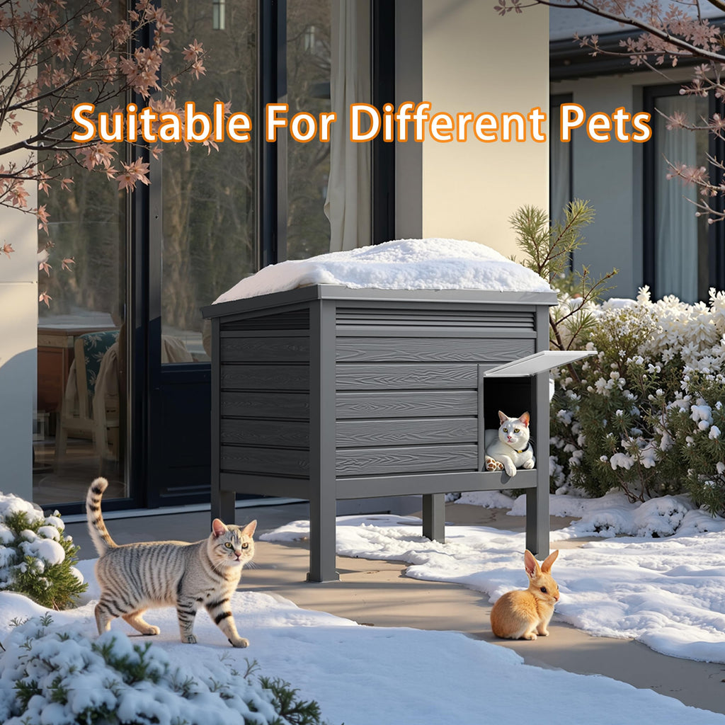 Outdoor Cat House, Black, Large F282