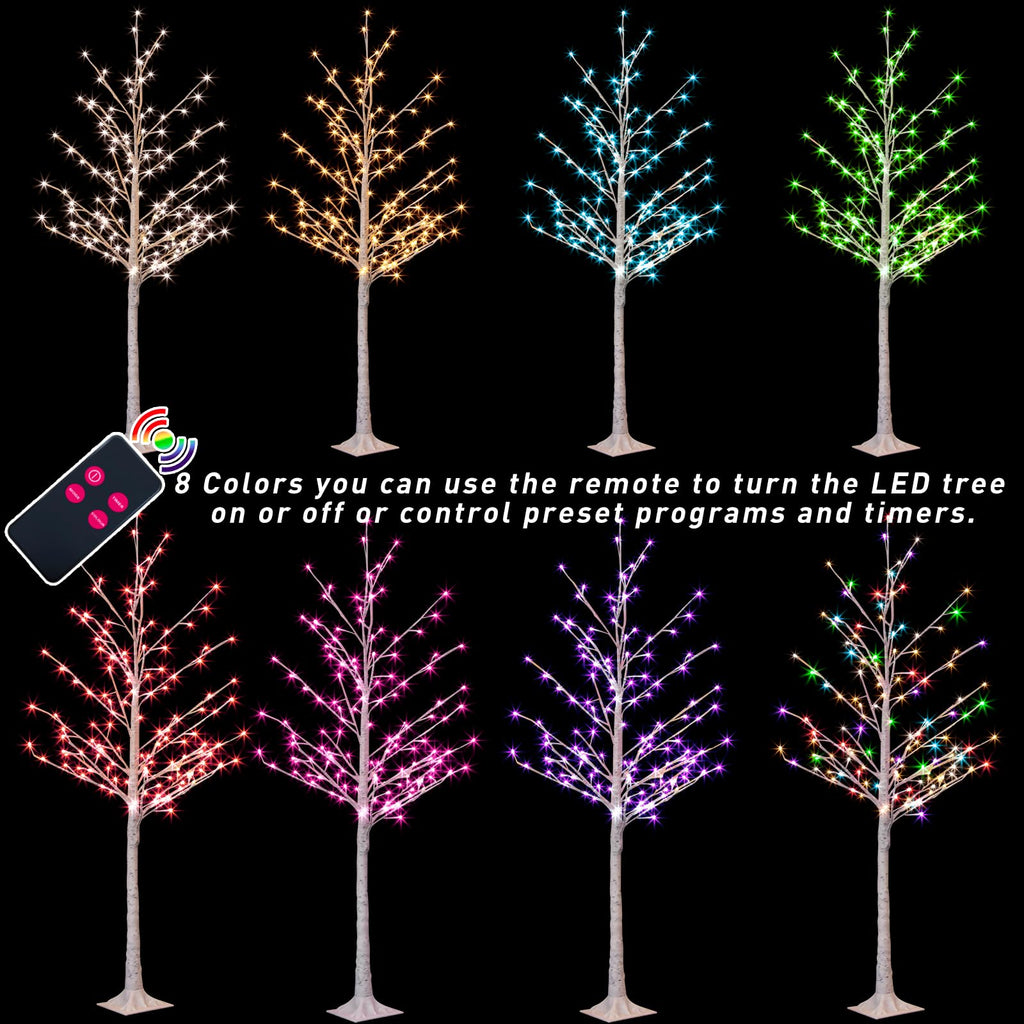 Multicolor Lighted Birch Tree 6FT S305751
