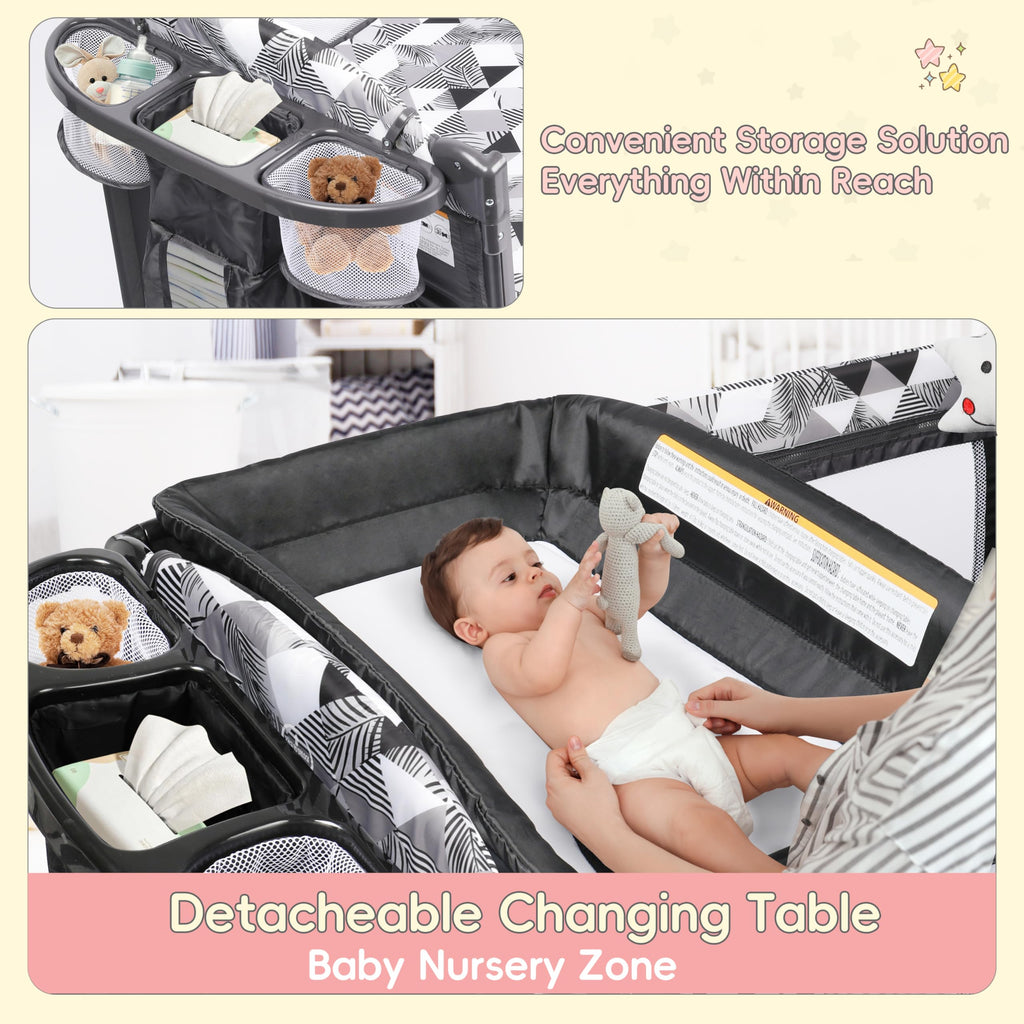 5-in-1 Baby Bassinet Bedside Sleeper with Changing Table E984891