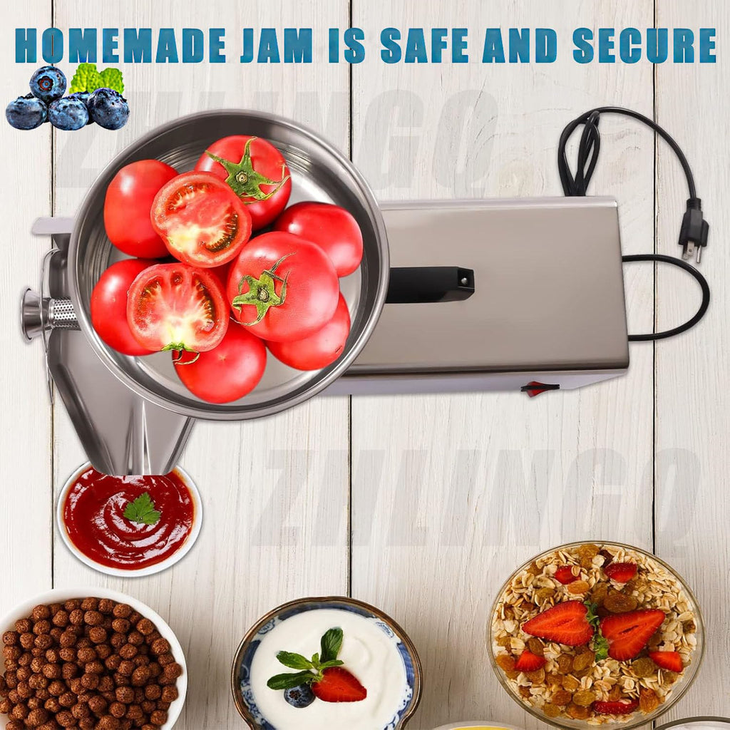 450W Electric Tomato Strainer with Funnel and Trough O840