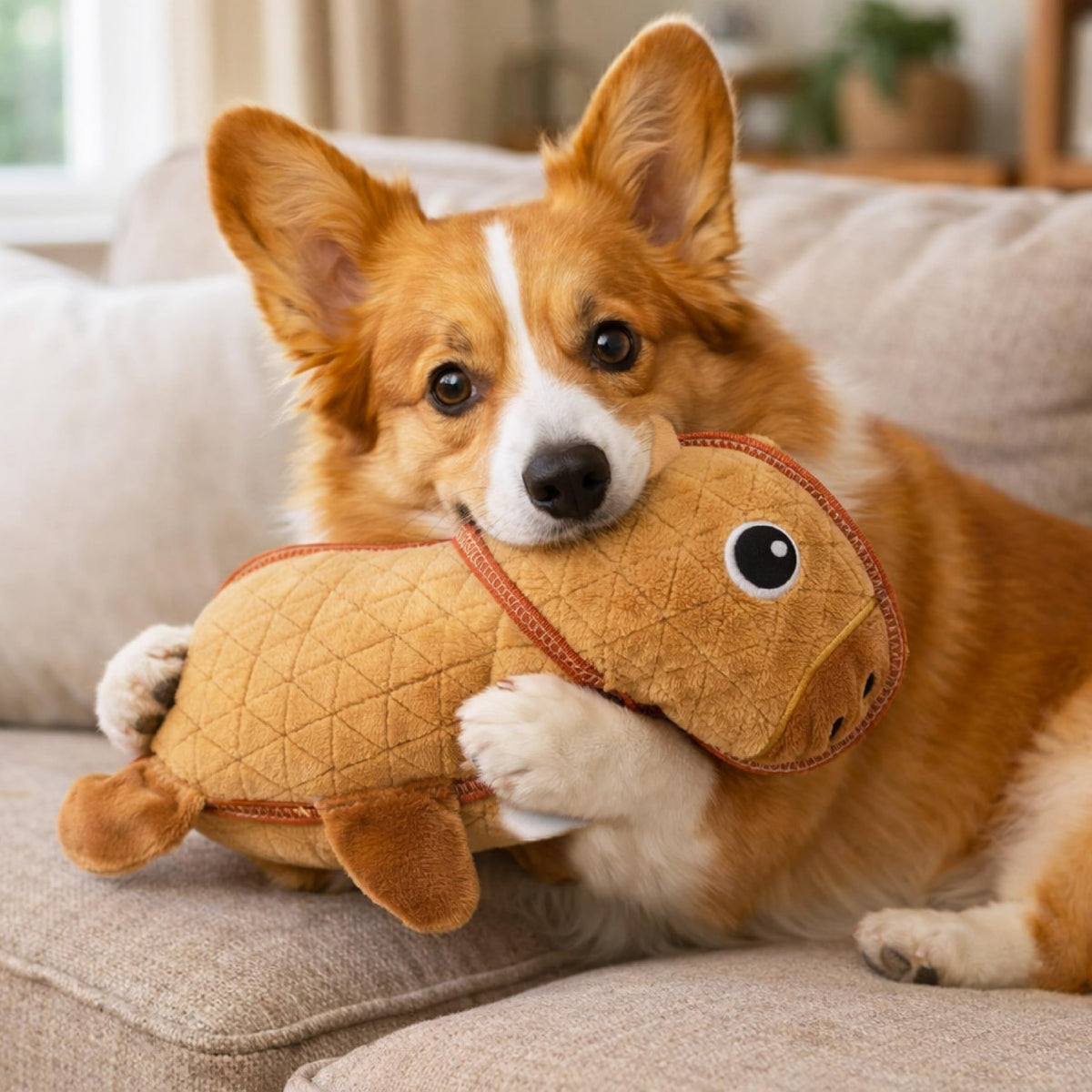 Durable Plush Dog Toy with Squeaker P138998