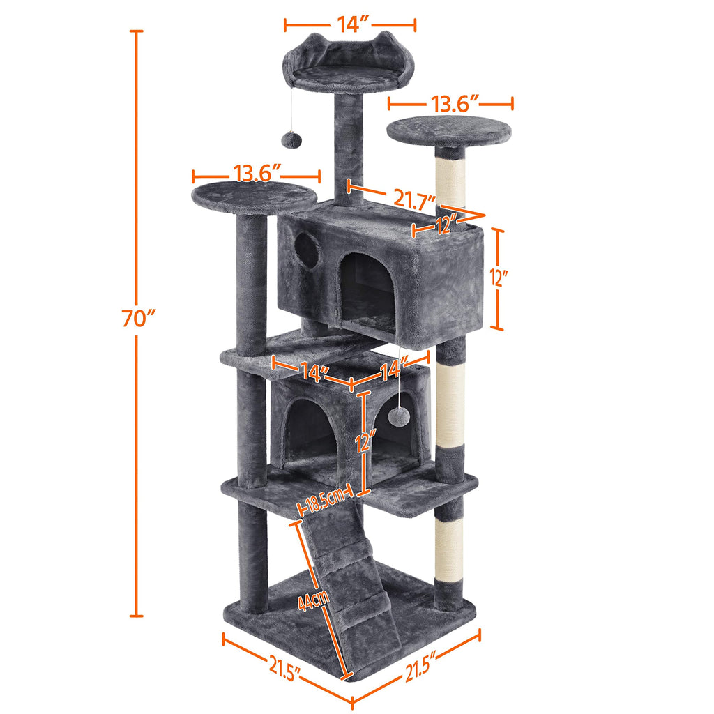 70in Cat Tree with Sisal Scratching Post X8467