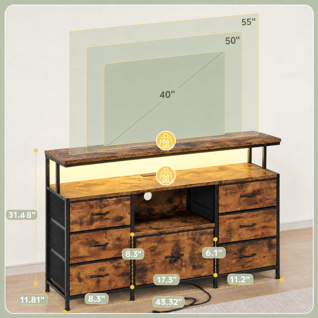 Dresser TV Stand with 7 Drawers A957251