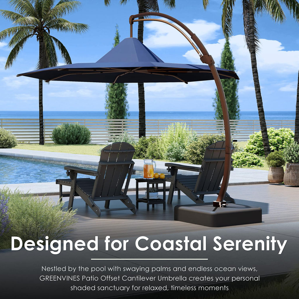 11-FT Patio Offset Cantilever Umbrella with Base I5975