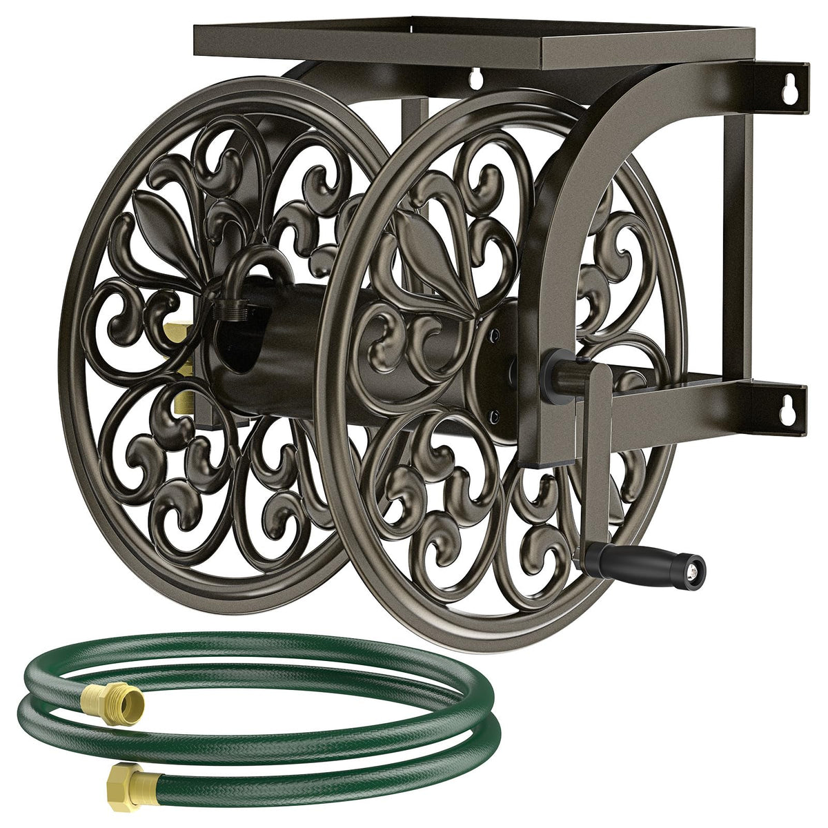 Wall Mount Garden Hose Reel, Holds 200-Feet of 5/8-Inch Hose H38187