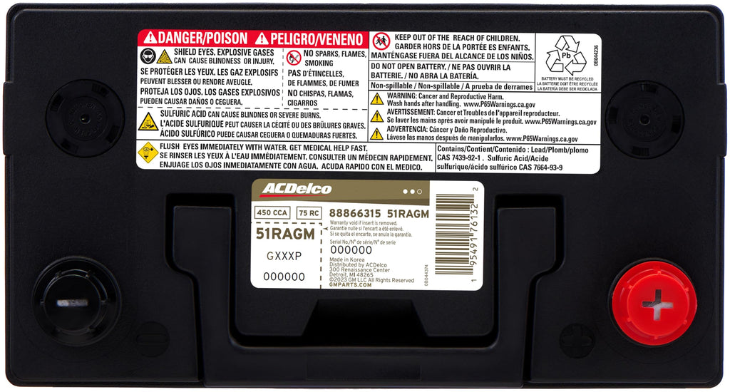AGM BCI Group 51R Car Battery S8826