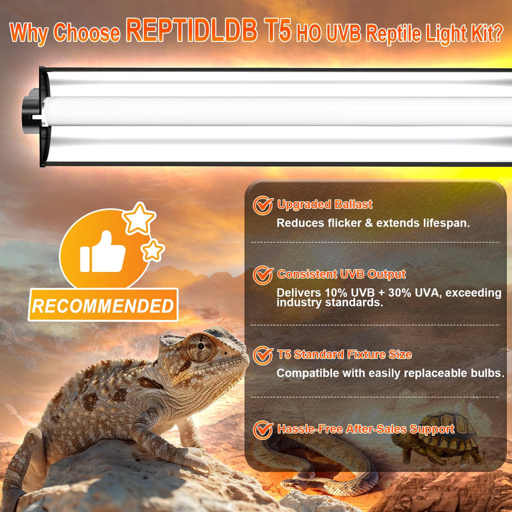 8W T5 10.0 UVB Reptile Light Fixture 12" S59446