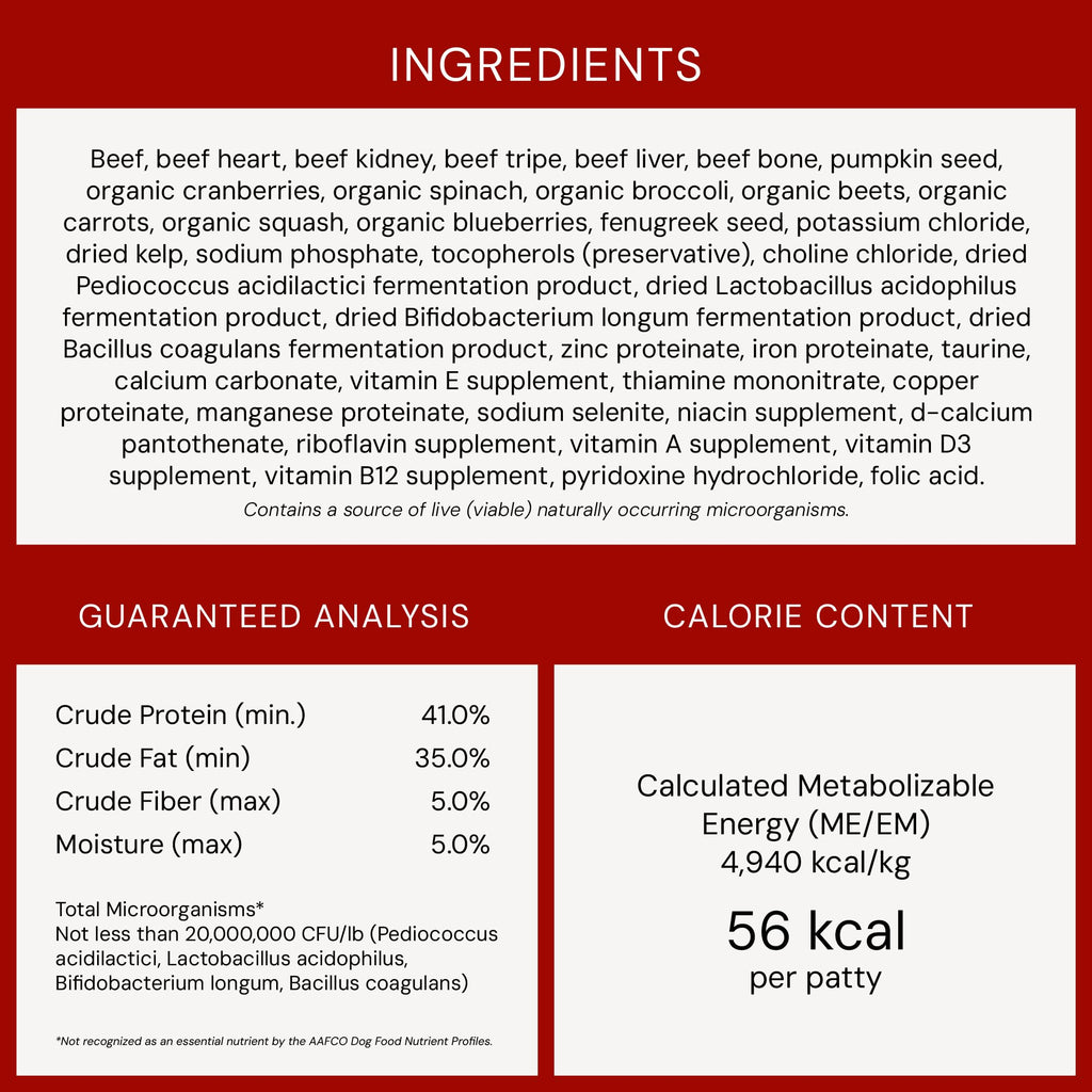 Freeze-Dried Raw Beef Grain-Free Dog Food 25 oz J388
