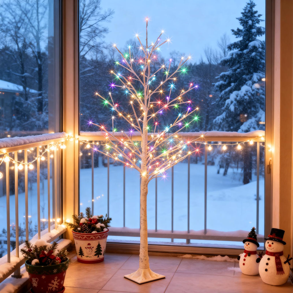 Multicolor Lighted Birch Tree 6FT S305751