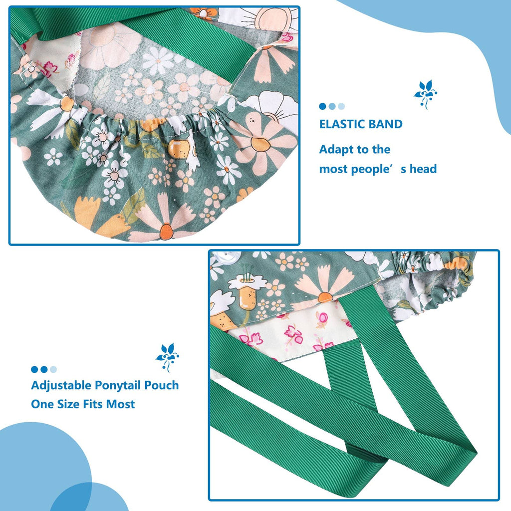 30 Pcs Scrub Caps with Buttons and Ribbon D1669