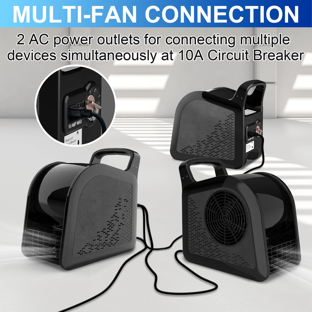 Portable High Velocity Floor Fan with 3 Speeds, Black K5944