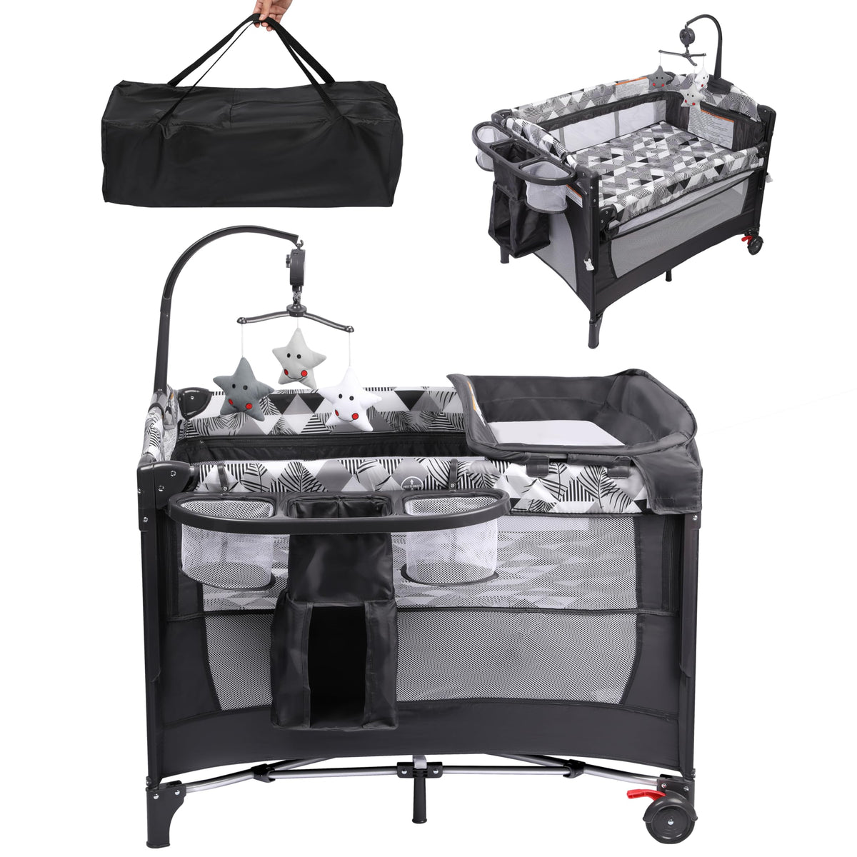 5-in-1 Baby Bassinet Bedside Sleeper with Changing Table E984891