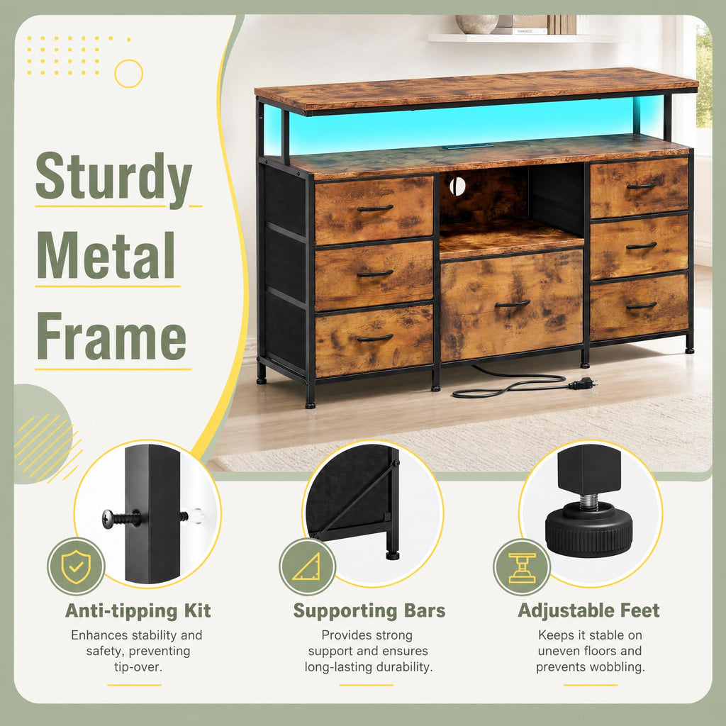 Dresser TV Stand with 7 Drawers A957251