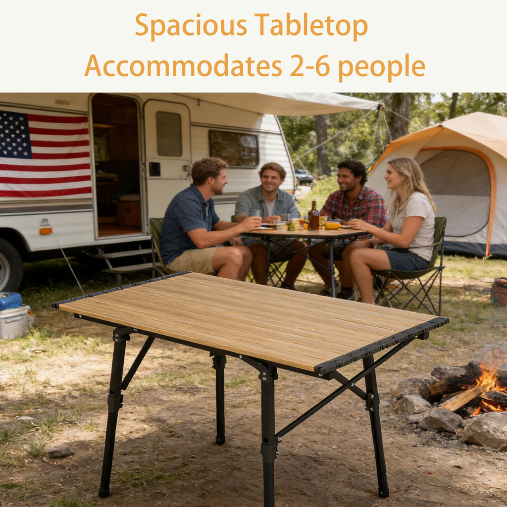 Lightweight Aluminum Alloy Folding Camping Table with Carry Bag M758224