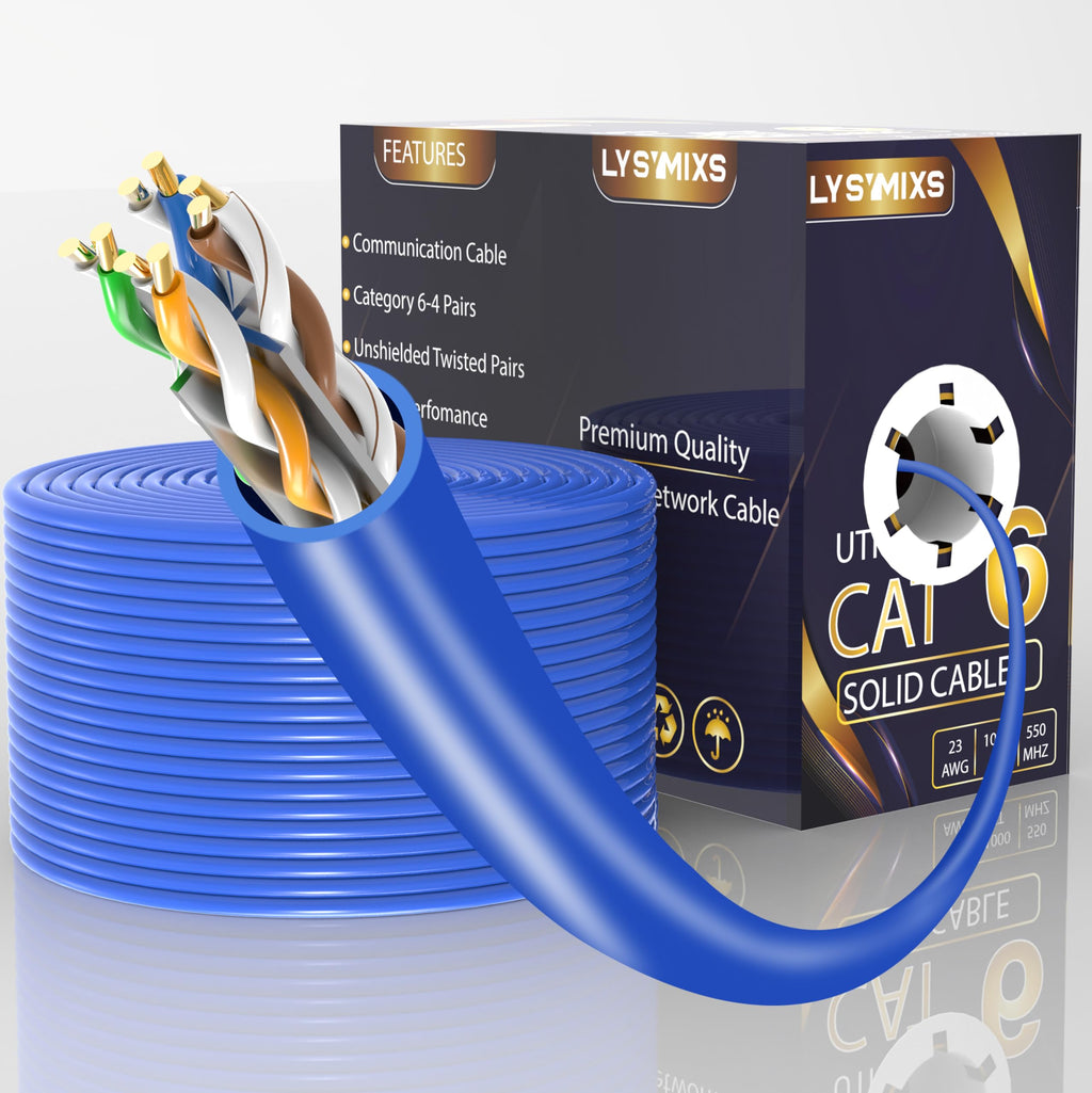 Cat6 Ethernet Cable 1000FT 23AWG Solid CCA Blue L185