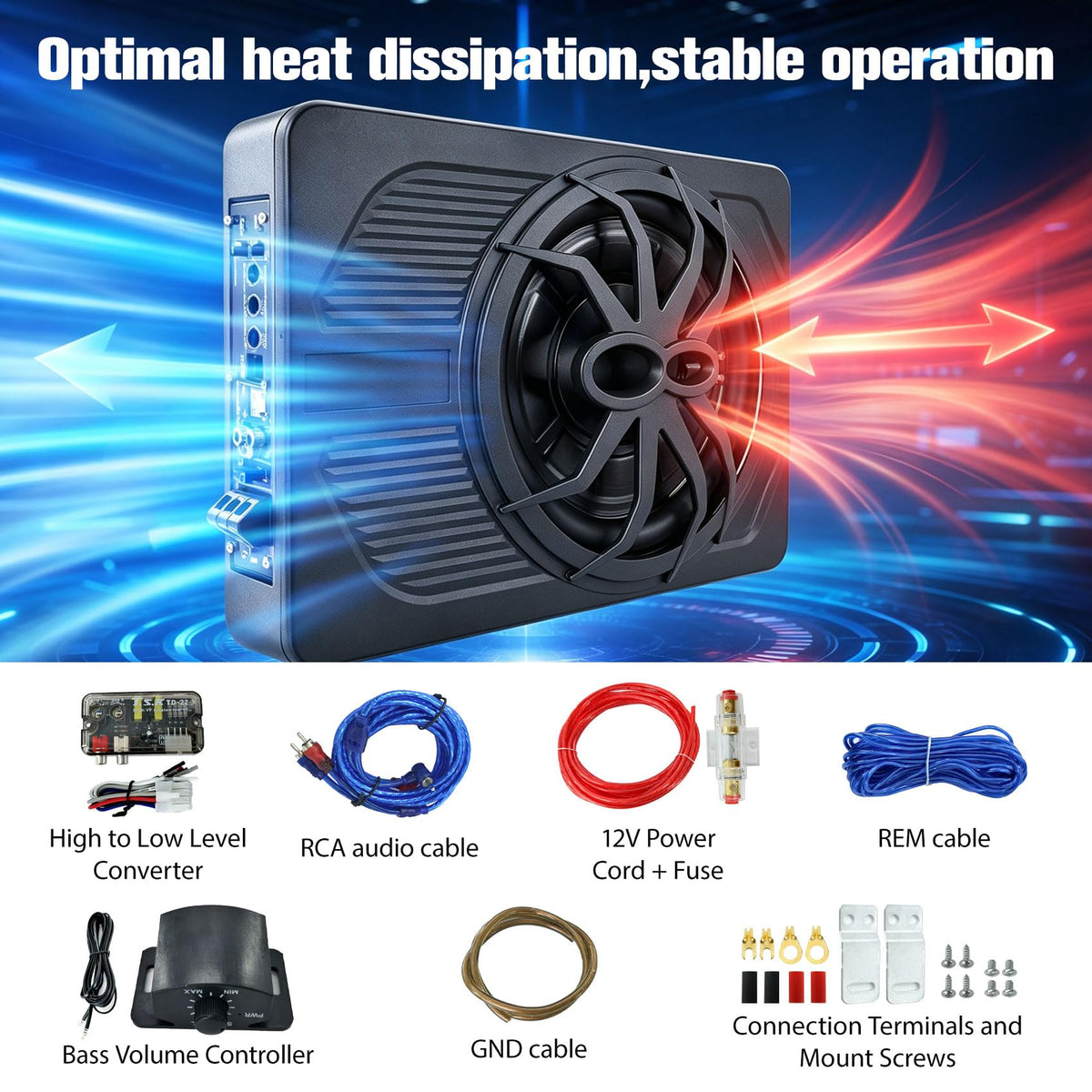 800W Under Seat Subwoofer with Amp Z523838